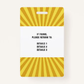 Starburst Yellow Conference Event Badge (Achterkant)