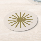 Starburst zwart en goud ronde kartonnen onderzetter (Gebogen)
