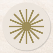 Starburst zwart en goud ronde kartonnen onderzetter (Voorkant)