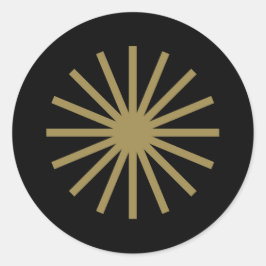 Starburst zwart en goud ronde sticker