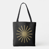 Starburst zwart en goud tote bag (Achterkant)
