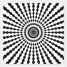 Starburst, zwart en wit vierkante sticker