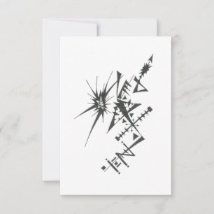 Starburst Zwart Wit Abstract Tribal Tattoo Kunst Bedankkaart