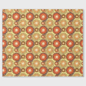 Starbursten en pinwielen, bruin en geel cadeaupapier (Vlak)