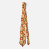 Starbursten en pinwielen, bruin en geel stropdas (Voorkant)