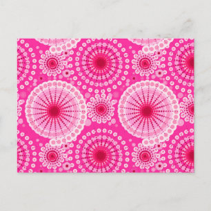 Starbursten en pinwielen, fuchsia roze en maroon briefkaart