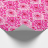 Starbursten en pinwielen, fuchsia roze en maroon cadeaupapier (Hoek)