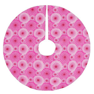Starbursten en pinwielen, fuchsia roze en maroon kerstboom rok