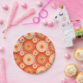 Starbursten en pinwielen, mandarijnensinaasappel papieren bordje (Feest)