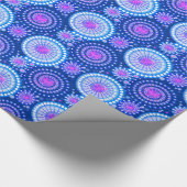 Starbursts en pinwheels, cerulean blauw & wit cadeaupapier (Hoek)