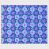 Starbursts en pinwheels, cerulean blauw & wit cadeaupapier (Vlak)