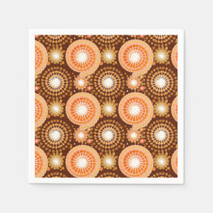 Starbursts en pinwheels, chocoladebruin en tint servetten