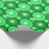 Starbursts en pinwheels, donkerdengroen cadeaupapier (Hoek)