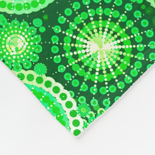 Starbursts en pinwheels, donkerdengroen fleece deken (Hoek)