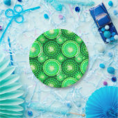 Starbursts en pinwheels, donkerdengroen papieren bordje (Feest)