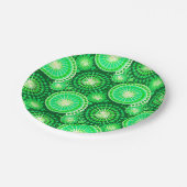 Starbursts en pinwheels, donkerdengroen papieren bordje (Gekanteld)