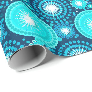 Starbursts en pinwheels, marjoen en turquoise cadeaupapier