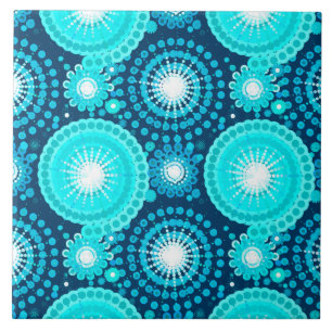 Starbursts en pinwheels, marjoen en turquoise tegeltje