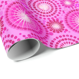 Starbursts en pinwheels, orchidee en magenta cadeaupapier