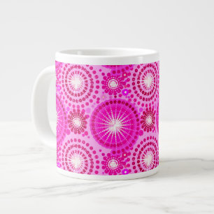 Starbursts en pinwheels, orchidee en magenta grote koffiekop