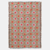 Starbursts en pinwheels, taupen, rood, wit deken (Voorkant Verticaal)