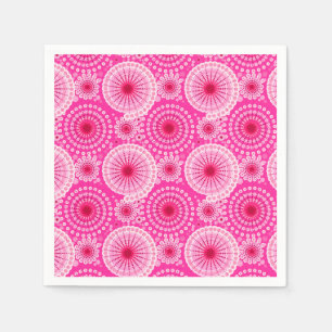 Starbursts en pinwielen, fuchsia roze & maroon servetten
