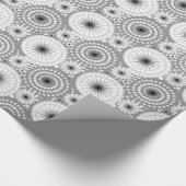 Starbursts en pinwielen, grijs, zwart en wit cadeaupapier (Hoek)
