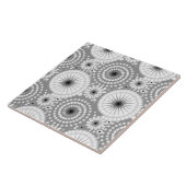 Starbursts en pinwielen, grijs, zwart en wit tegeltje (Zijkant)