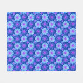 Starbursts en pinwielen, kobaltblauw & wit fleece deken (Voorkant (Horizontaal))