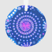 Starbursts en pinwielen, kobaltblauw & wit ornament (achterkant)