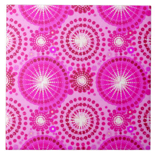 Starbursts en pinwielen, orchidee en magenta tegeltje