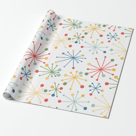 Starbursts in kleur cadeaupapier (Uitgerold)