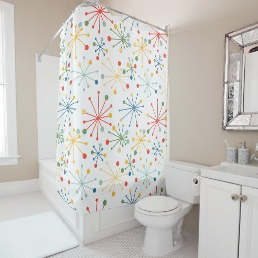 Starbursts in kleur douchegordijn (In situ)