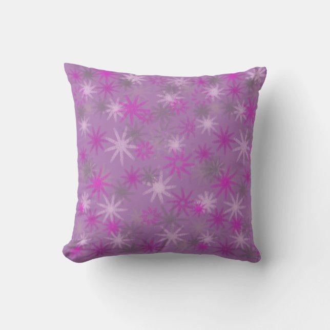 starbursts in roze grillige ontwerp leuk  kussen (Voorkant)