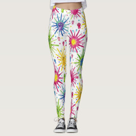 Starbursts Seamless Pattern Leggings