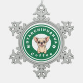 StarChihuahua Coffee Tin Sneeuwvlok Ornament (Voorkant)