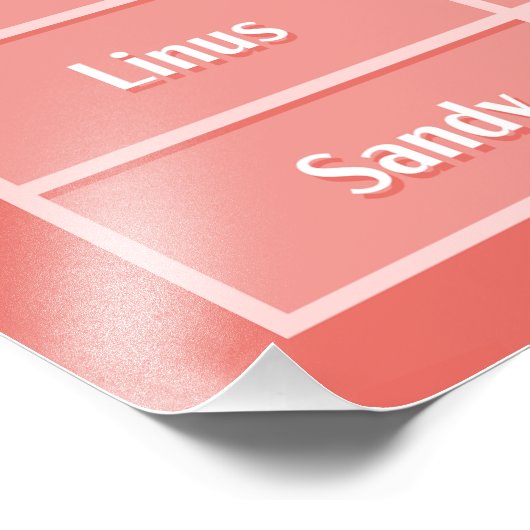 Stardew Character's Loves Tabel 4 Poster Print (Hoek)