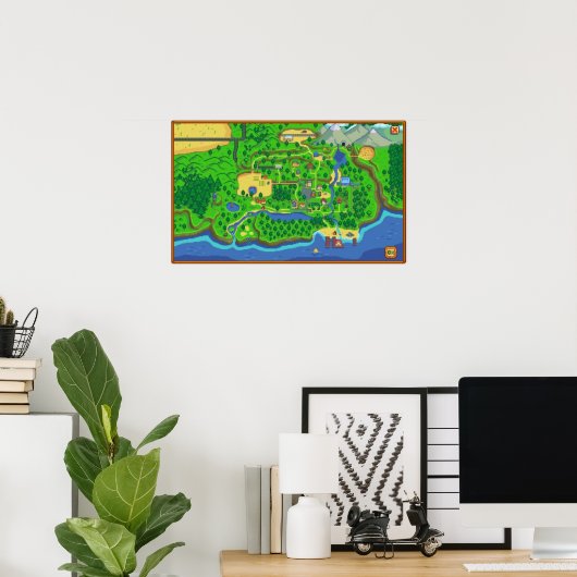 Stardew Valley Map Poster (Thuiskantoor)