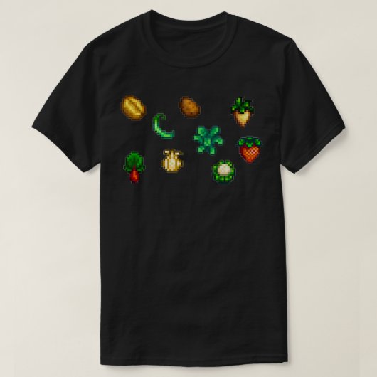 Stardew Valley Spring Crops Bundle T-shirt (Design voorkant)