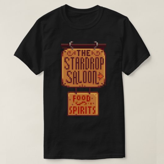 Stardew Valley Stardrop Saloon Sticker T-shirt (Design voorkant)