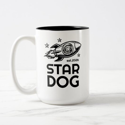 STARDOG Klassieke B/W Gestapelde Logo Mok (Links)