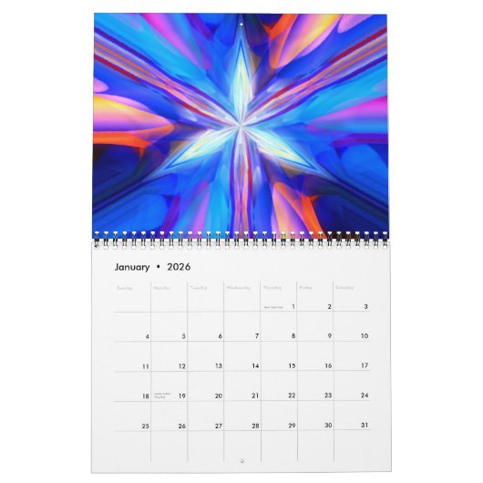 Stardust Abstracte kunst van de sterren Kalender (Jan 2026)