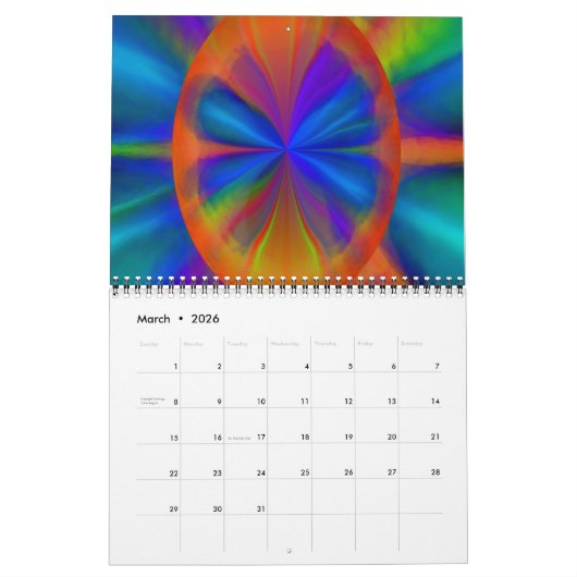 Stardust Abstracte kunst van de sterren Kalender (Mar 2026)