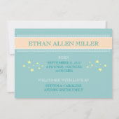 Stardust Baby Boy Birth Notice Aankondiging (Achterkant)