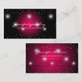 Stardust Bling Pink gemalen zilverdiamanten parels Visitekaartje (Voorkant / Achterkant)