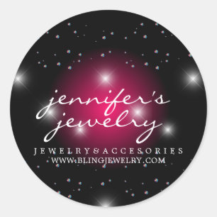 Stardust Bling Roze edelstenen diamanten parel lux Ronde Sticker