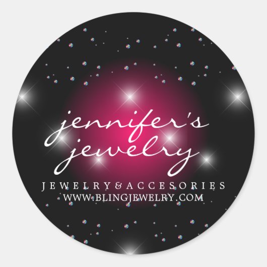 Stardust Bling Roze gemalen diamanten parellux Ronde Sticker (Voorkant)