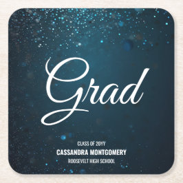 Stardust Blue Afstudeerfeest Kartonnen Onderzetters