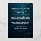 Stardust Blue Folie Foto Afstuderen Dank u kaart (Achterkant)