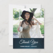 Stardust Blue Foto Afstuderen Dank u kaart (Voorkant)